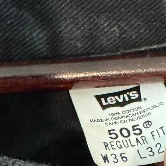vintage Black Levi's 505 regular fit denim jeans 36 - Picture 4 of 5